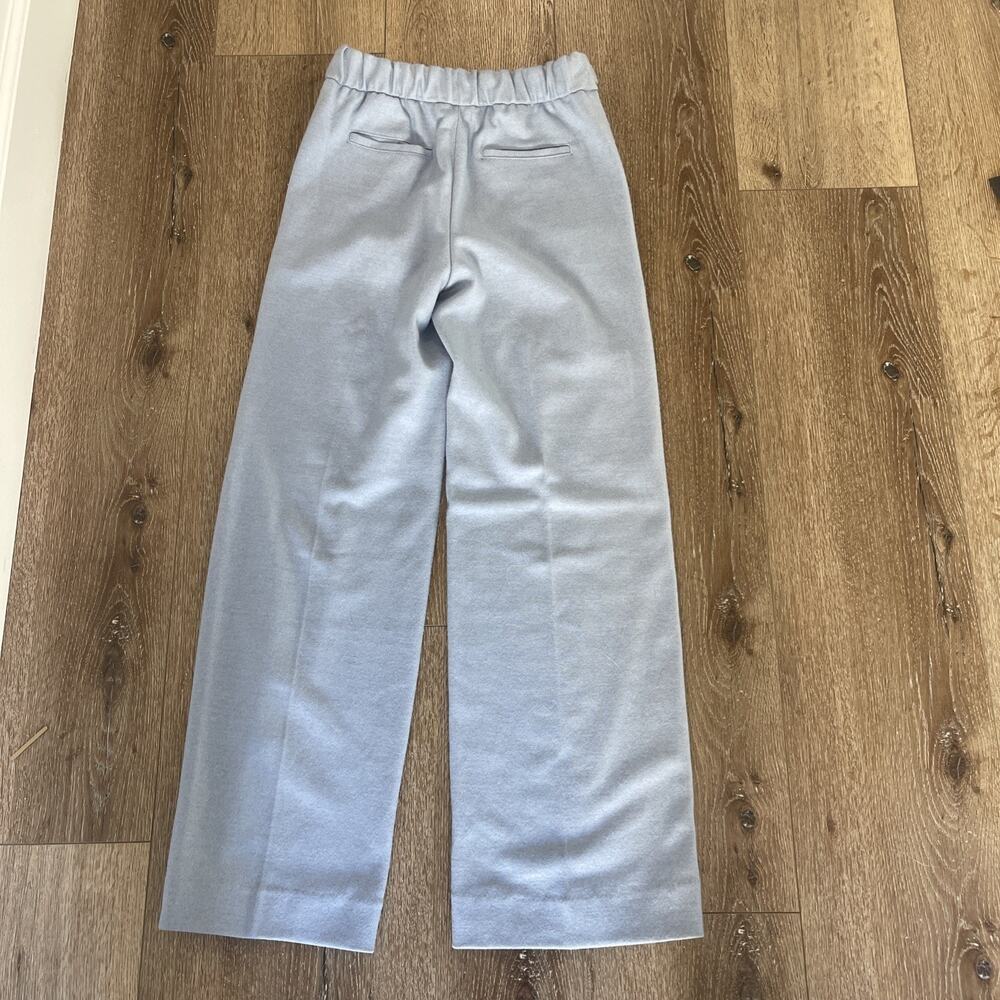 Banana Republic Women Sz 4 Wool Blend Wide Leg Trouser Pant Light Blue Stretch - Picture 11 of 13